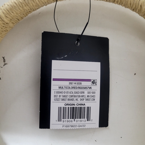 New! Girls' Striped Paper Straw Tote Handbag Purse - Art Class - Picture 9 of 9